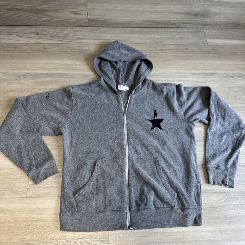 Unisex Size Medium Rare Hamilton Merch Full Zip Up Hoodie Sweatshirt‎ Grey